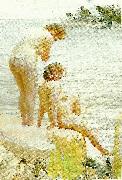 Anders Zorn tva flickor pa klipphall Spain oil painting artist